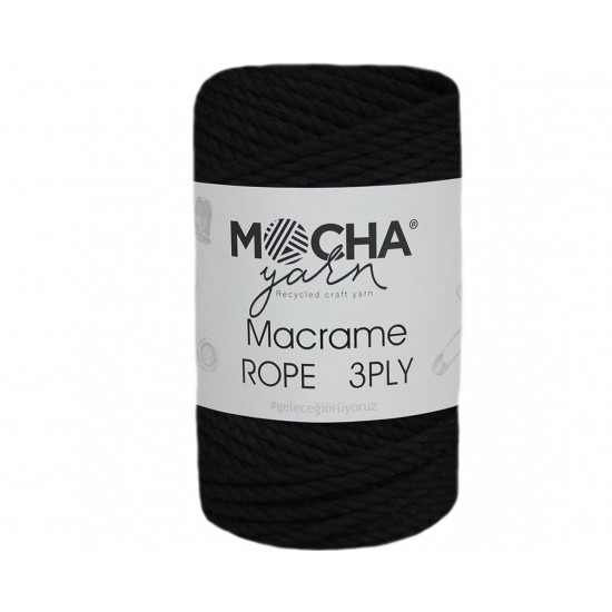 3mm Siyah Makrome Rope İp