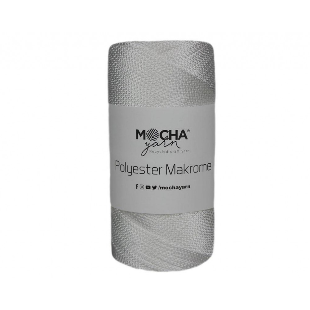 Beyaz 3mm Polyester Makrome İp