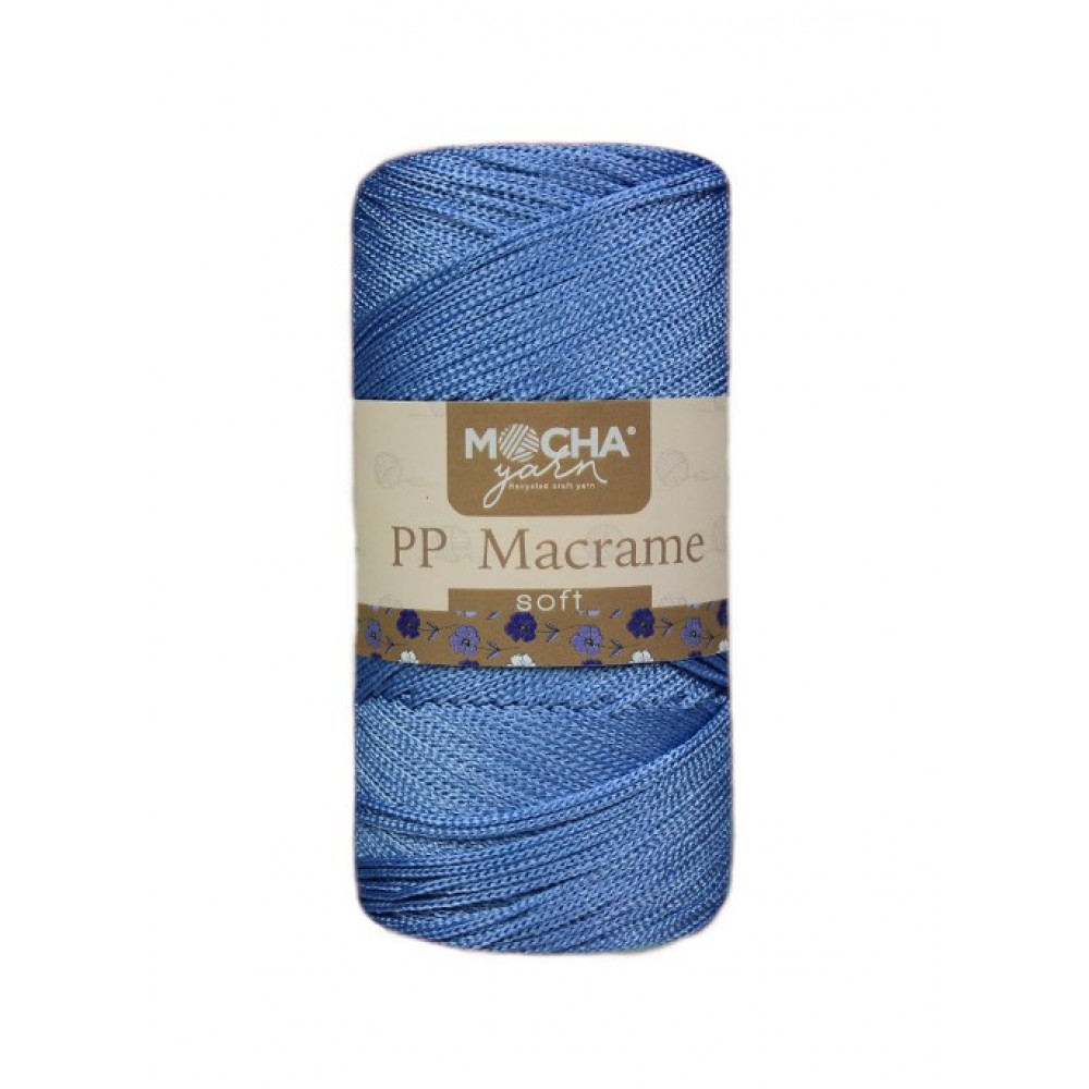 MochaYarn Piremium Polyester Makrome ip Bebe Mavi 1.5mm.-200gr.-270m. PP Makrome Hobi,Supla,Runner ipi