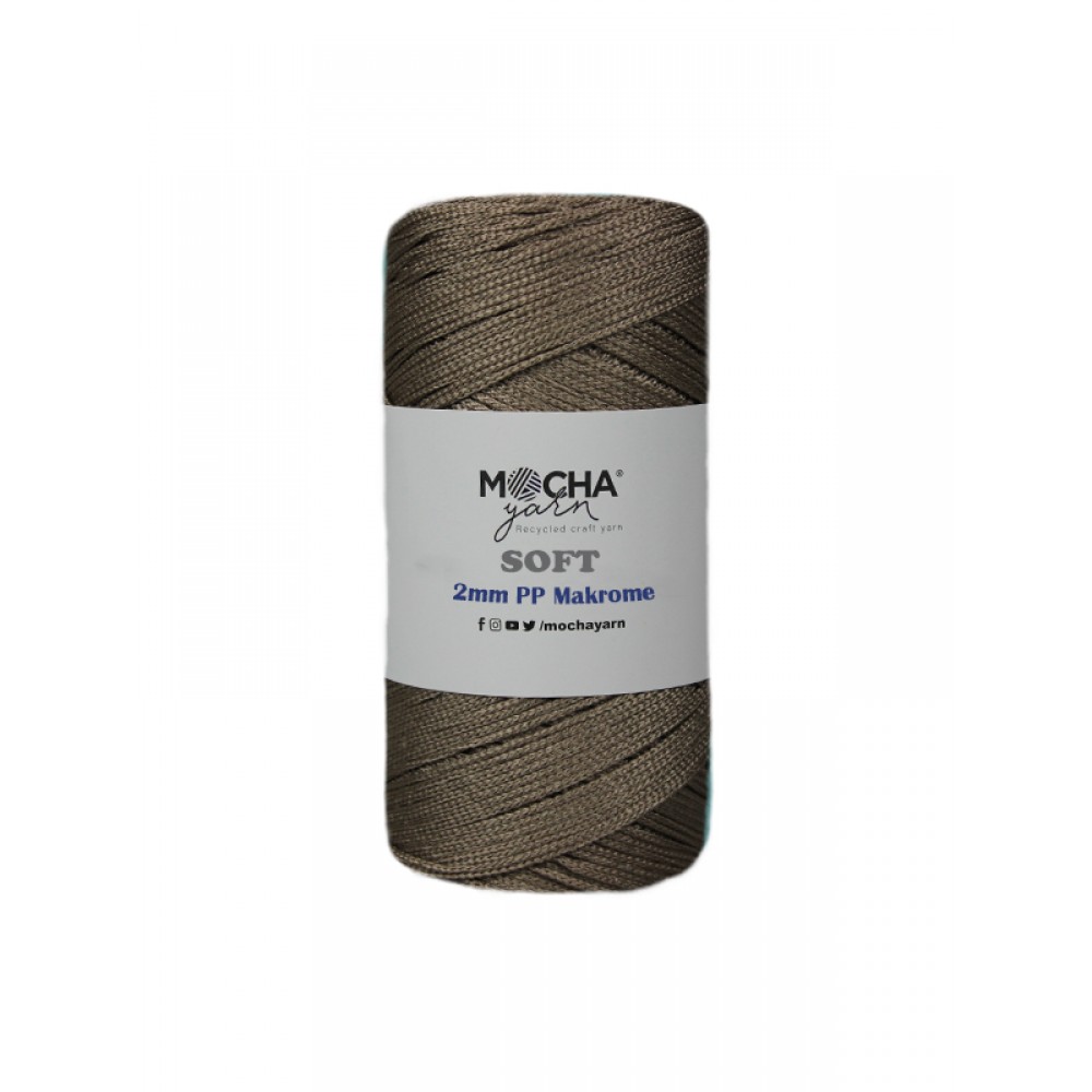 MochaYarn Premium Polyester Makrome ip Füme 1.5mm.-200gr.-270m. PP Makrome Hobi,Supla,Runner ipi