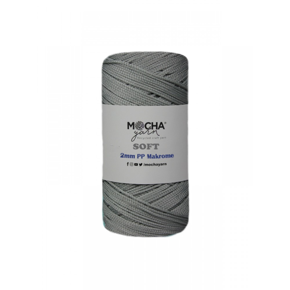 MochaYarn Premium Polyester Makrome ip Füme 1.5mm.-200gr.-270m. PP Makrome Hobi,Supla,Runner ipi