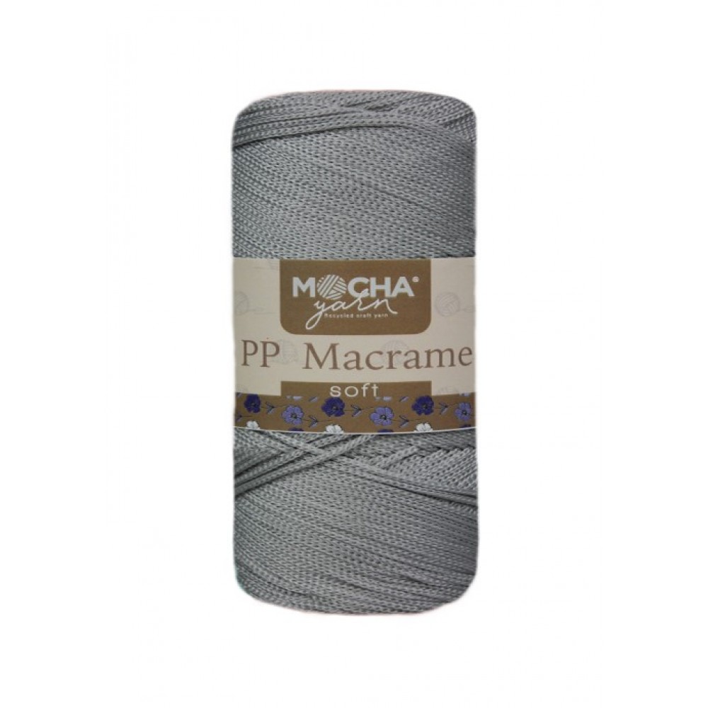 Soft Piremium Polyester Makrome ip Açık Gri 2mm.-200gr.-270m. PP Makrome Hobi,Supla,Runner ipi