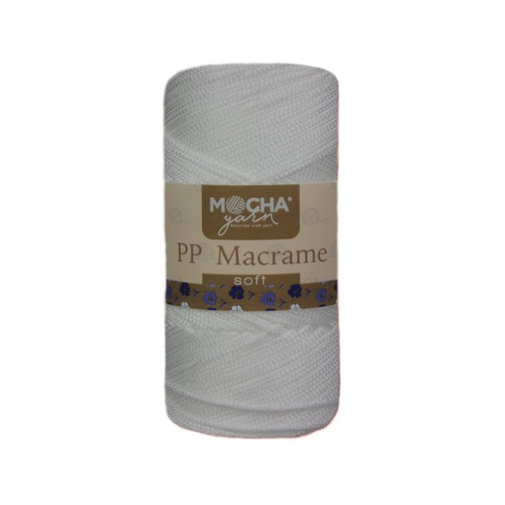 Soft Piremium Polyester Makrome ip Beyaz 2mm.-200gr.-270m. PP Makrome Hobi,Supla,Runner ipi