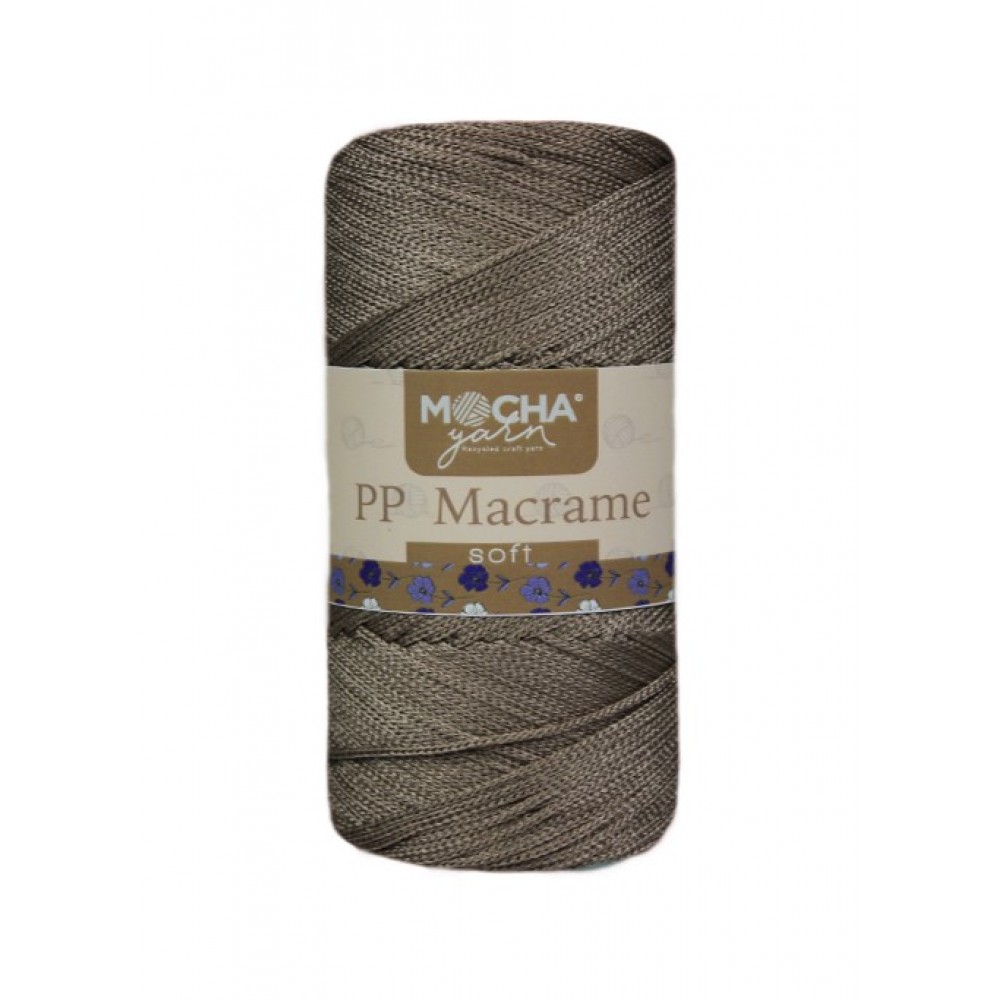 Soft Piremium Polyester Makrome ip Koyu Bej 1.5mm.-200gr.-270m. PP Makrome Hobi,Supla,Runner ipi