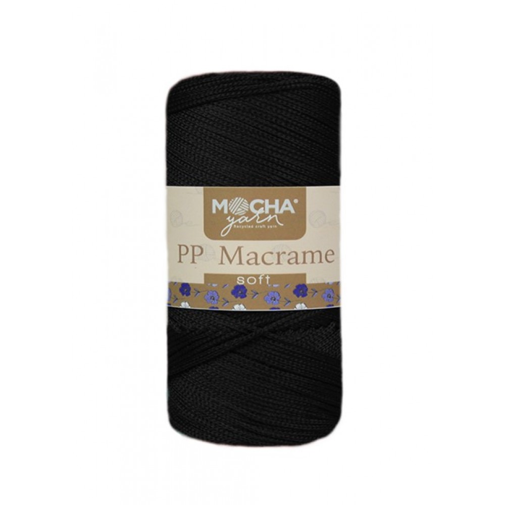 Soft Piremium Polyester Makrome ip Siyah 1.5mm.-200gr.-270m. PP Makrome Hobi,Supla,Runner ipi