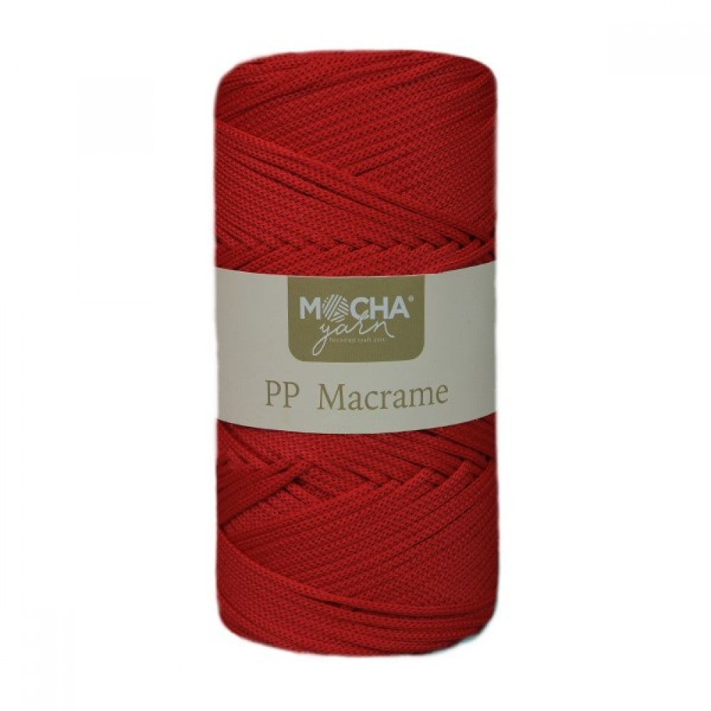 Soft Propilen Polyester Makrome Kırmızı İp 2mm 200gr-200mt Hobi,Supla,Runner İpi