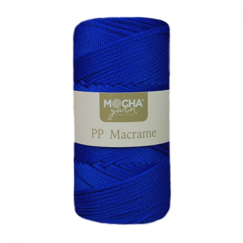 Soft Propilen Polyester Makrome Saks Mavi İp 2mm 200gr-200mt Hobi,Supla,Runner El Örgü İpi