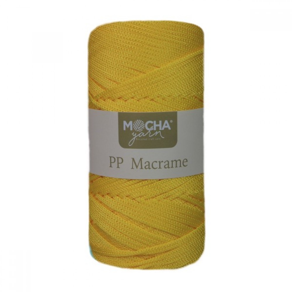 Soft Propilen Polyester Makrome Sarı İp 2mm 200gr-200mt Hobi,Supla,Runner İpi